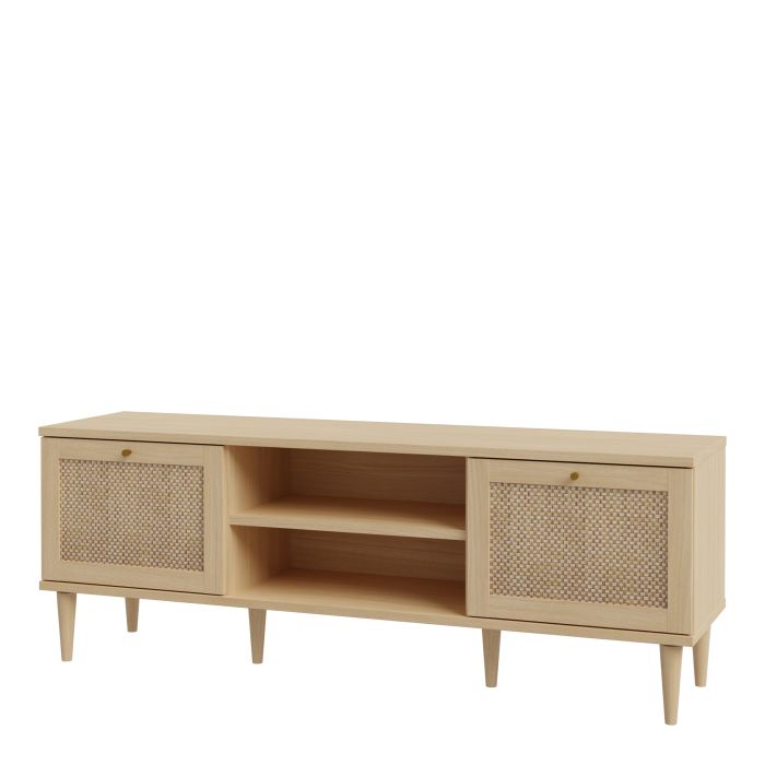 Calasetta 2 Door 1 Shelf TV Unit in Rattan - NIXO Furniture.com