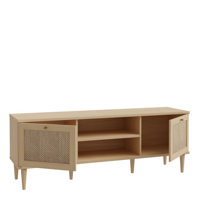 Calasetta 2 Door 1 Shelf TV Unit in Rattan - NIXO Furniture.com