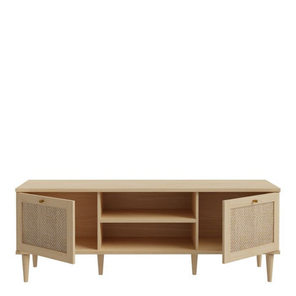 Calasetta 2 Door 1 Shelf TV Unit in Rattan - NIXO Furniture.com