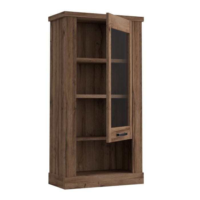 Corona 1 Door Wall Display Cabinet in Tabak Oak - NIXO Furniture.com