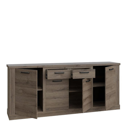 Corona 4 Door 2 Drawer Sideboard in Tabak Oak - NIXO Furniture.com