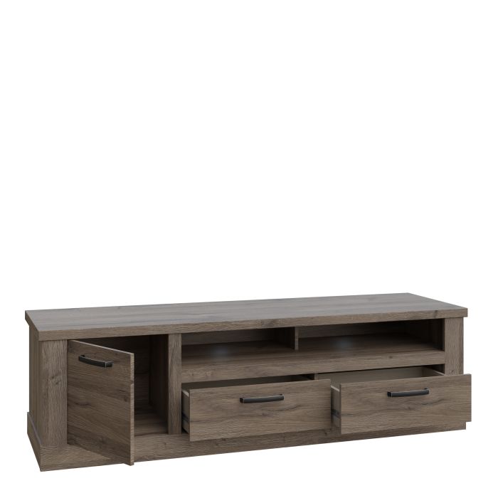 Corona 1 Door 2 Drawer TV Unit in Tabak Oak - NIXO Furniture.com