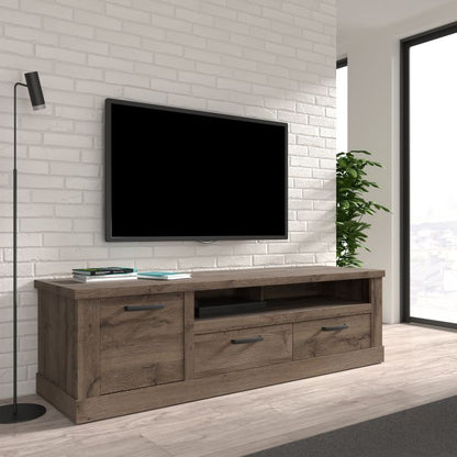 Corona 1 Door 2 Drawer TV Unit in Tabak Oak - NIXO Furniture.com