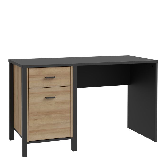 High Rock Desk in Matt Black/Riviera Oak - NIXO Furniture.com