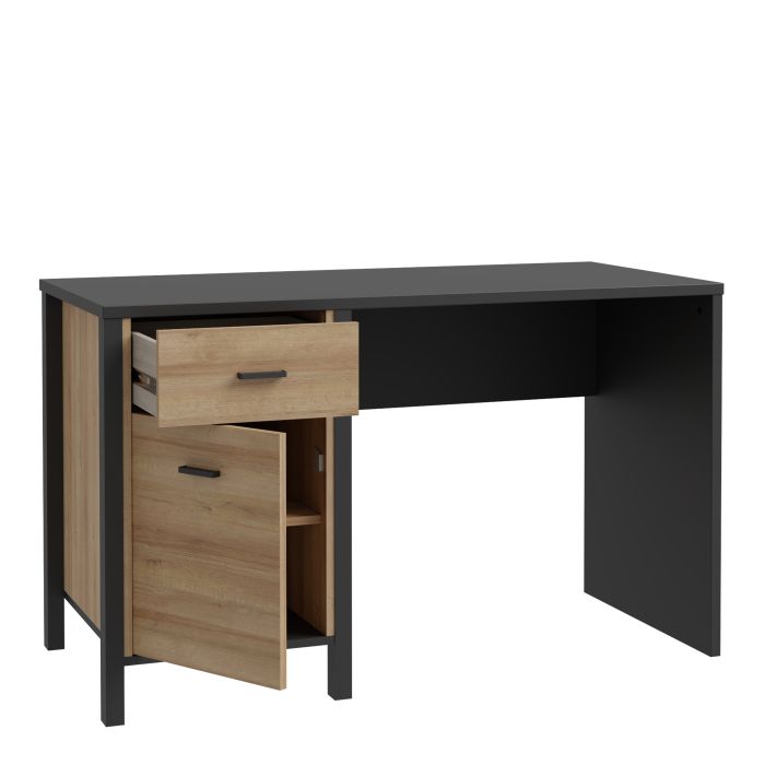 High Rock Desk in Matt Black/Riviera Oak - NIXO Furniture.com