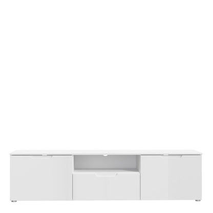 Sienna TV Unit in White/White High Gloss - NIXO Furniture.com