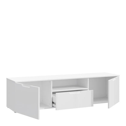 Sienna TV Unit in White/White High Gloss - NIXO Furniture.com