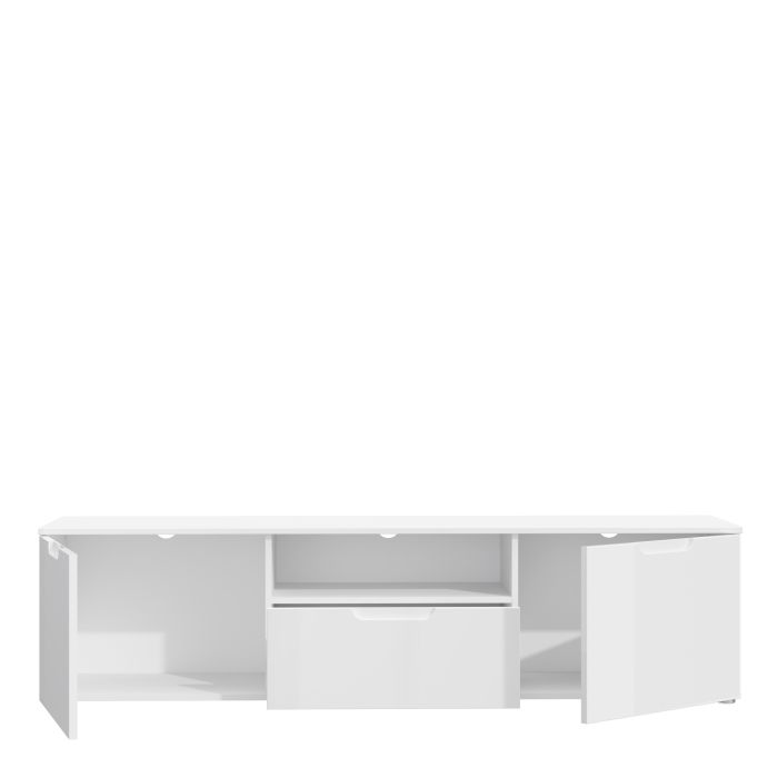 Sienna TV Unit in White/White High Gloss - NIXO Furniture.com