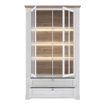 Illoppa Display Cabinet in Snowy Oak/Oak Nelson - NIXO Furniture.com