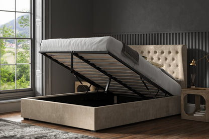 Hampstead Fabric Ottoman Lift-up Storage Bed - NIXO Furniture.com