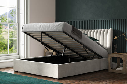 Harcourt Velvet Ottoman Lift-up Storage bed - NIXO Furniture.com