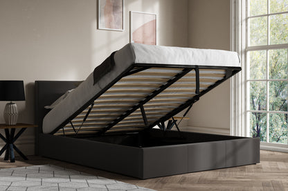 Madrid Faux Leather Ottoman Lift-up Storage Bed - NIXO Furniture.com