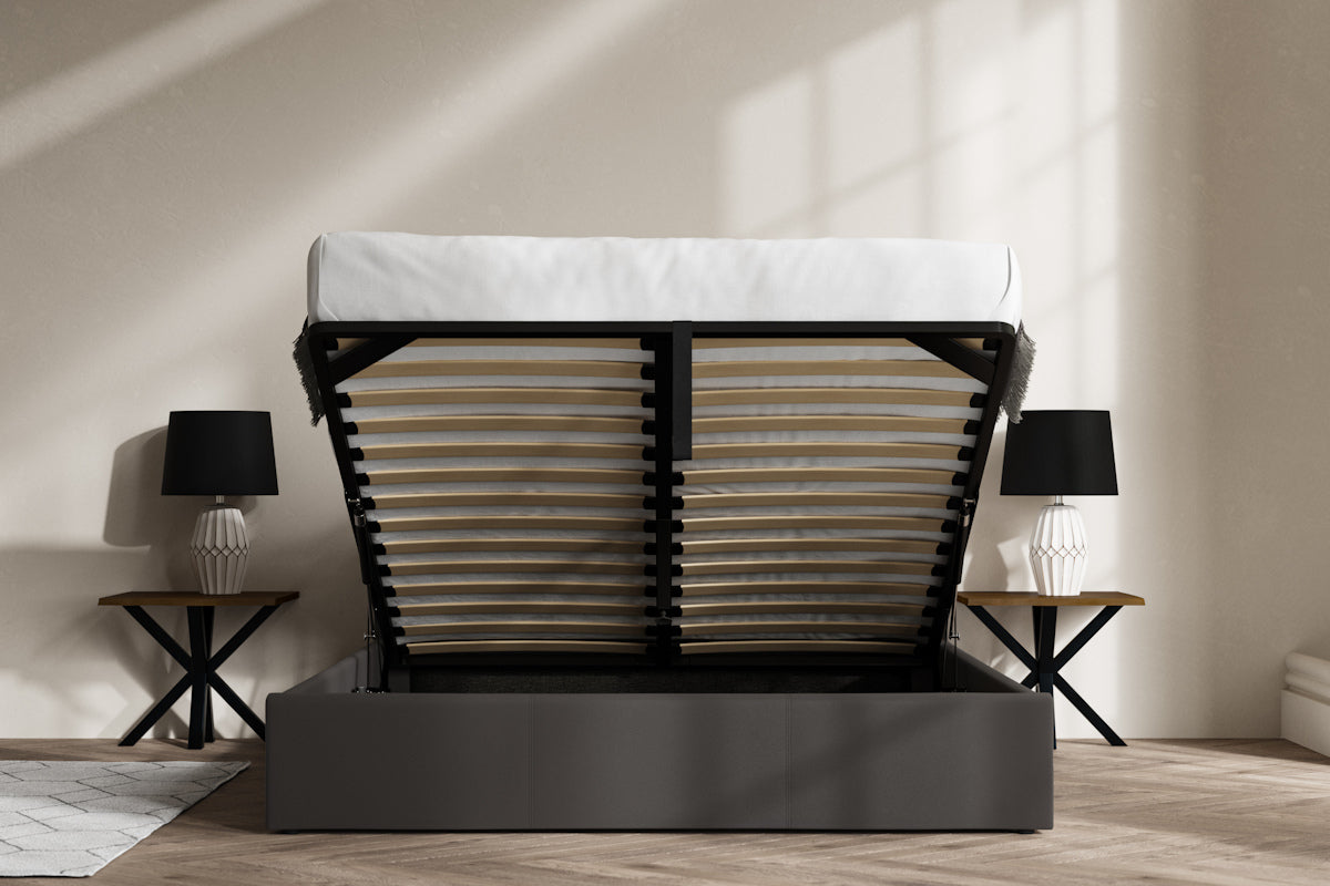 Madrid Faux Leather Ottoman Lift-up Storage Bed - NIXO Furniture.com