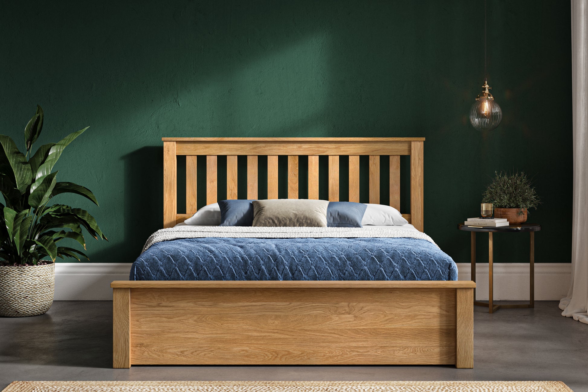 Monaco Solid Oak Ottoman Lift-up Storage Bed - NIXO Furniture.com